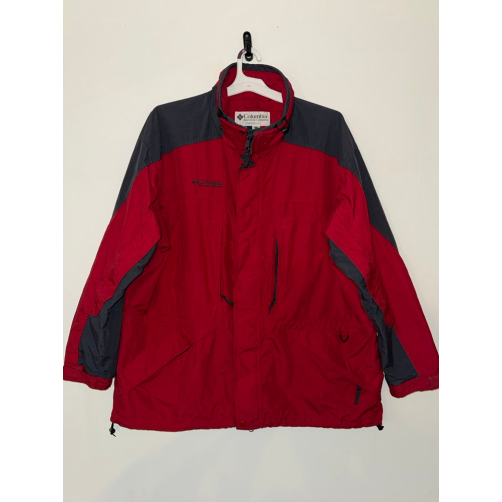 Men's Columbia Coat Jacket Double Whammy Parka VINTAGE 1990s size XXL Red Gray
